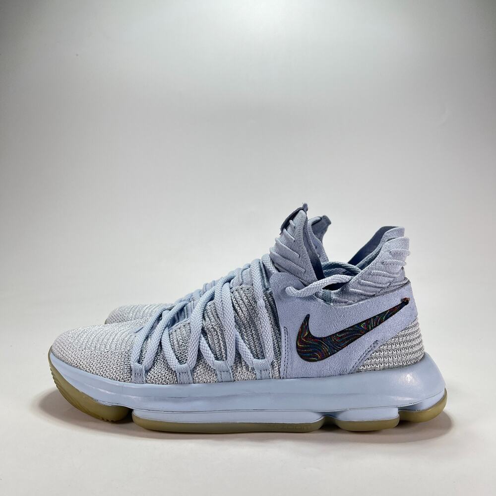 Nike KD 10 Anniversary Faint Blue Lace Up Basketball Shoes 897817-900 Mens Sz 10 - Picture 3 of 11